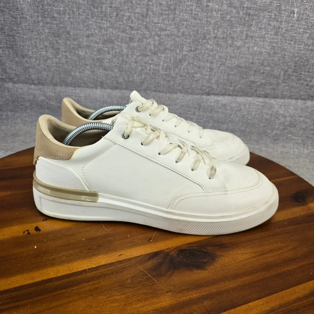 Zara Mens Low Top Sneakers White Tan Minimalist Lace Up 2201/921/001 EU 43 US 10